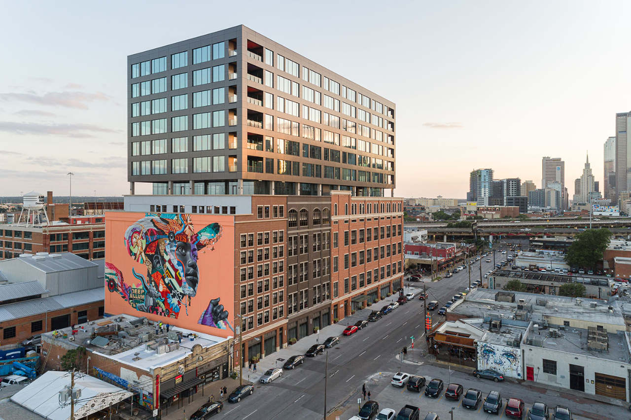 A building with a mural